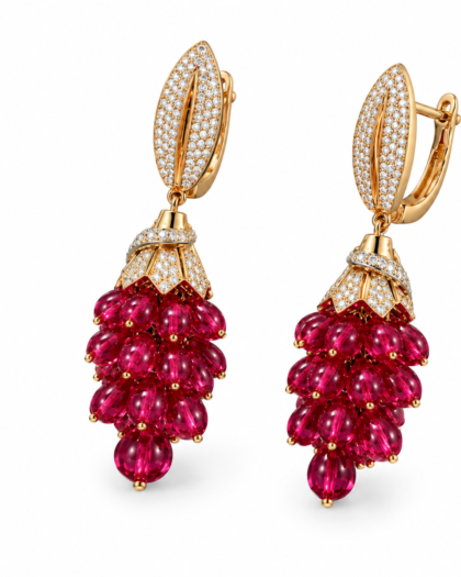 Ruby Cluster Earrings