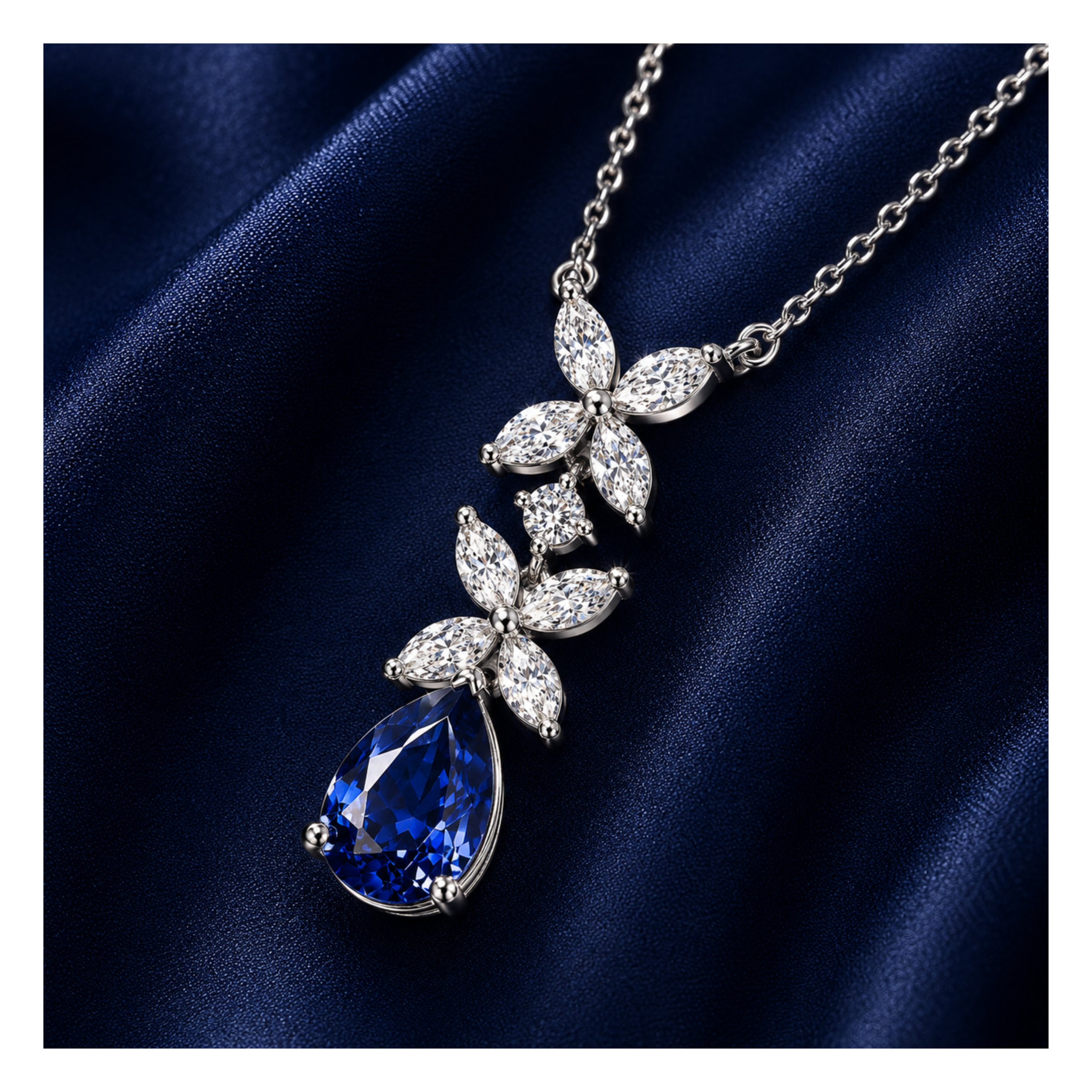 Sapphire Bloom Pendant - Image 2